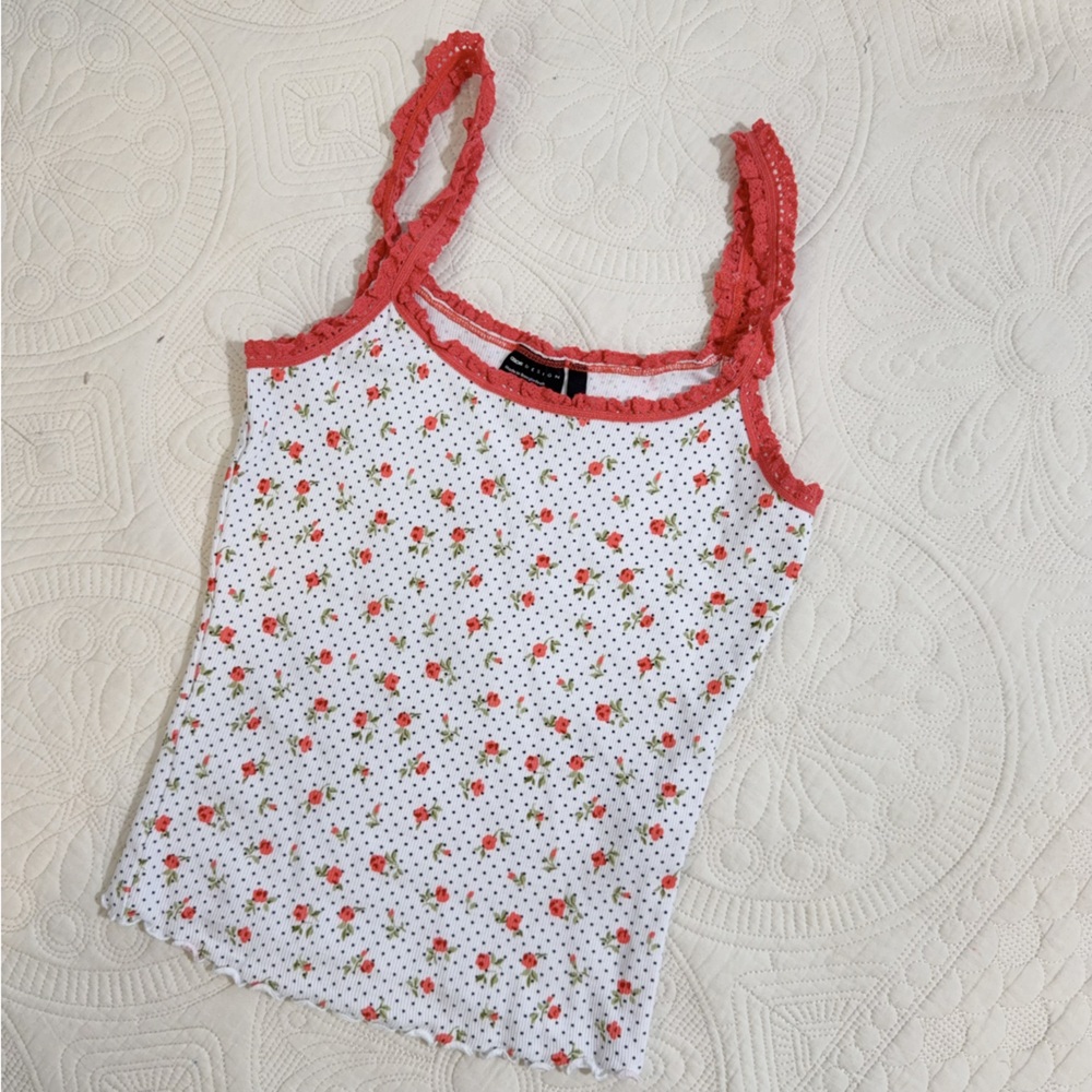ASOS DESIGN trim detail cami in polka dot ditsy S
 (come with no tag Brand NEW!)